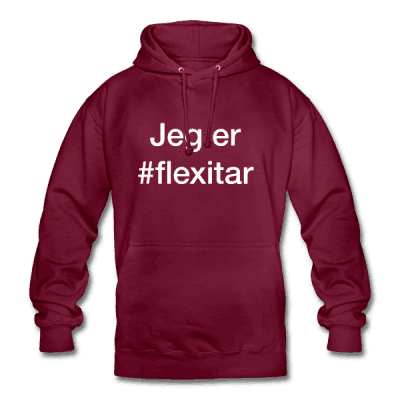 Flexitar - hashtag som tryk på t-shirt - #flexitar
