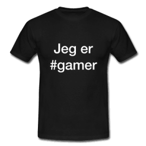 Gamer - hashtag som tryk på t-shirt - #gamer