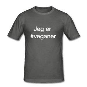 Veganer – hashtag som tryk på t-shirt - #veganer