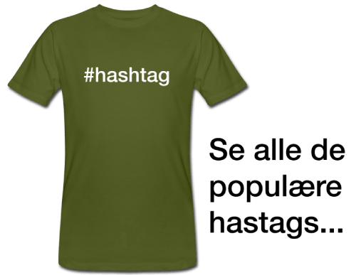 Hashtag-t-shirt med tryk der siger #hashtag
