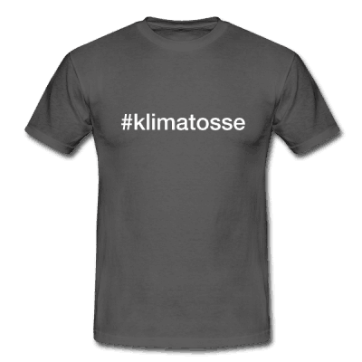 Jeg er klimatosse – hashtag som tryk på t-shirt - #Klimatosse