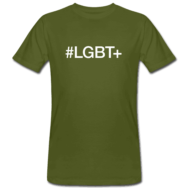 LGBT-plus - hashtag som tryk på t-shirt - #LGBT+