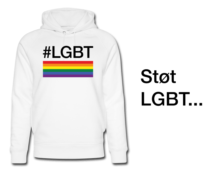 LGBT som tryk på t-shirt med regbueflag