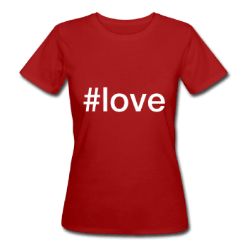 Love - hashtag som tryk på t-shirt - #love
